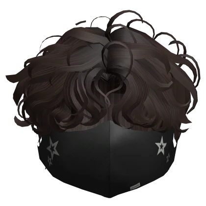 Curly Middle Part w/ Mask in Brown