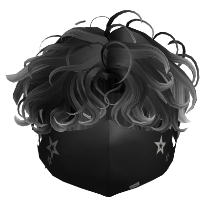 Curly Middle Part w/ Mask in Black&White