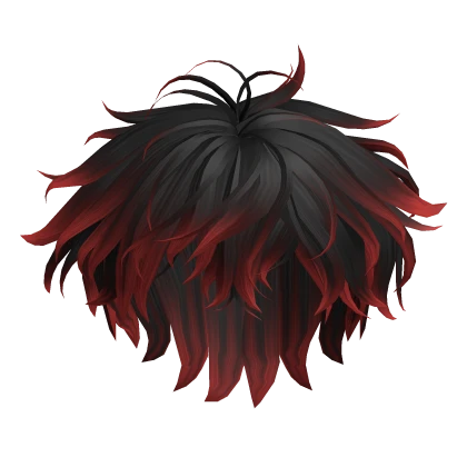Messy Anime Boy Hair in Red&Black