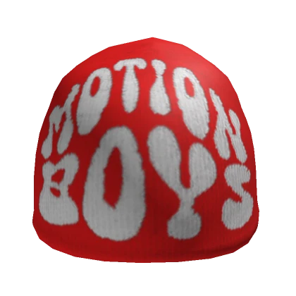 Red & White Motion Boys Y2K Beanie