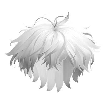 Messy Anime Boy Hair in White