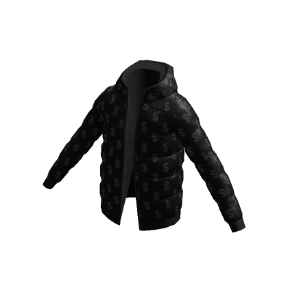 Dollar Sign Hooded Puffer Jacket