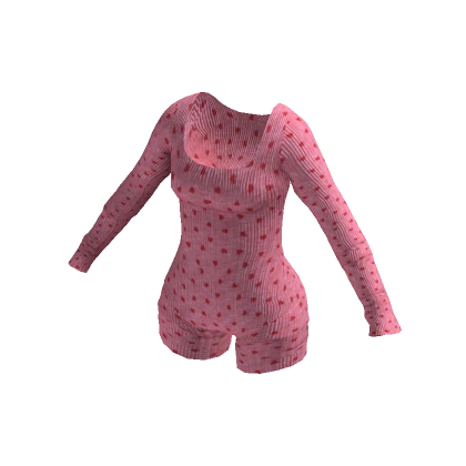 Playsuit Onesie in Valentines Day Pink Hearts