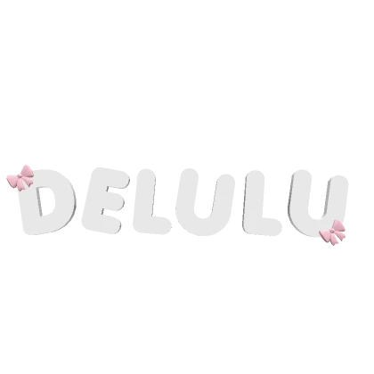 delulu text delusional pink