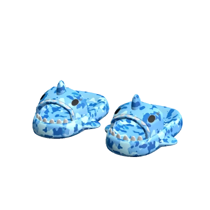 blue camo shark slides
