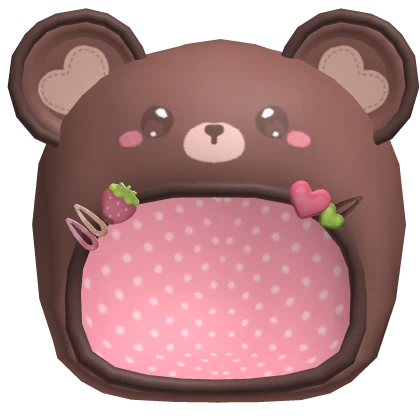 strawberry kawaii bear hood
