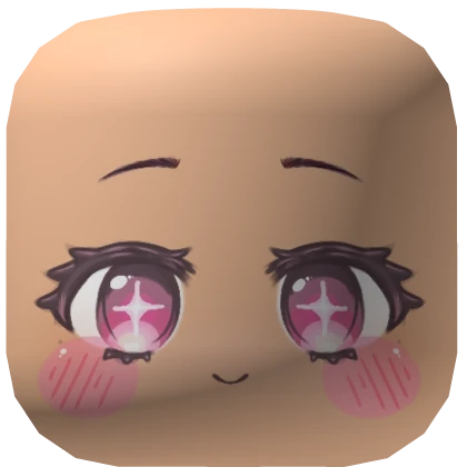 happy soft pink anime eyes face