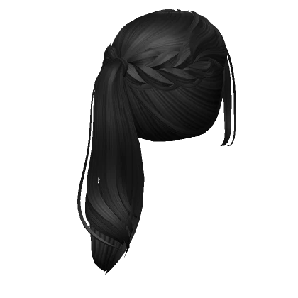 Soft Flowy Braided Ponytail (Black)