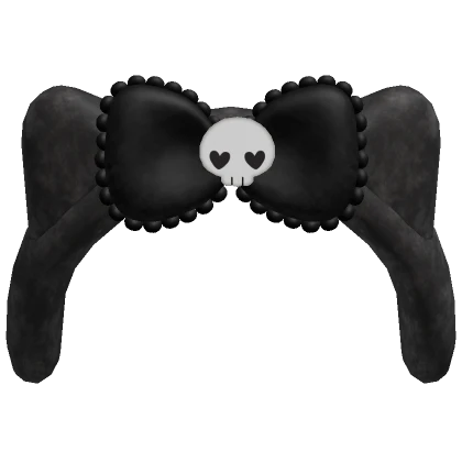 ♡ kawaii emo skull kitty headband