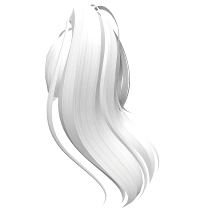 Long silky white ponytail