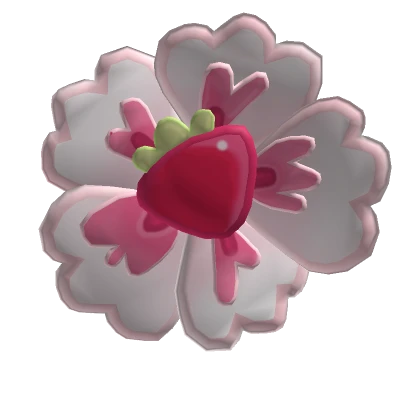 Strawberry Pink Flower Hair Clip