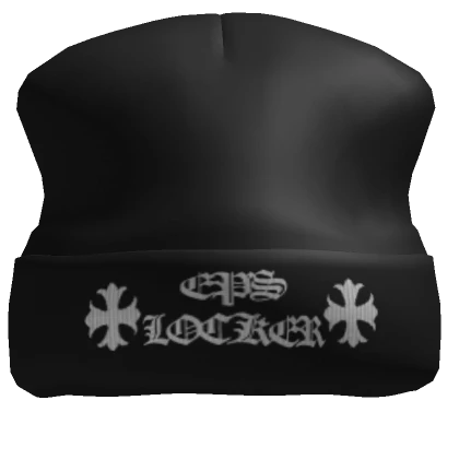 Black Chrome Cross Beanie Hat