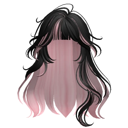 Soft Long Wavy Hair(Black&Pink)