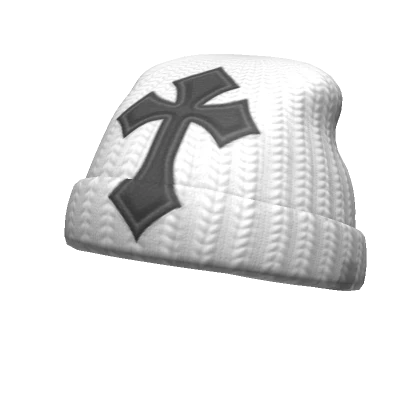 White Cross Beanie