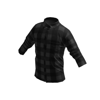 Black Flannel Shirt w/ Rolled Up Sleeves