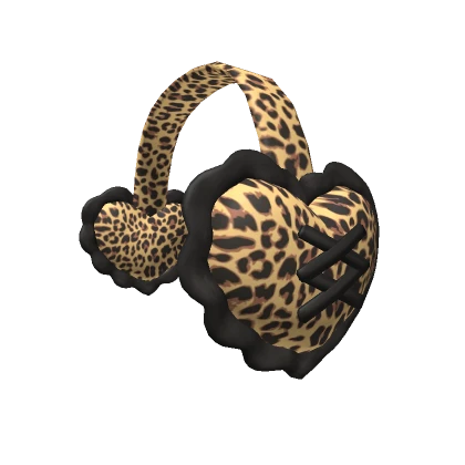 ♡ Cute brown leopard hearts earmuffs ♡