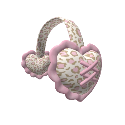 ♡ Cute pink leopard hearts earmuffs ♡