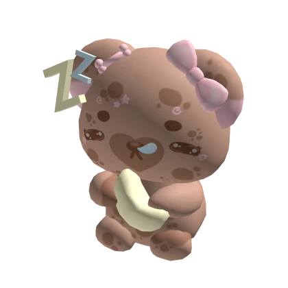 Kawaii Brown Bear Sleeping Plushie