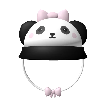 ♡ kawaii panda bucket hat w/ pink bows