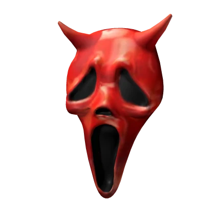 Devil Scream Ghost Face Mask Red 
