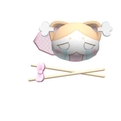 Kawaii Ramen Kitty Berret w Chopsticks