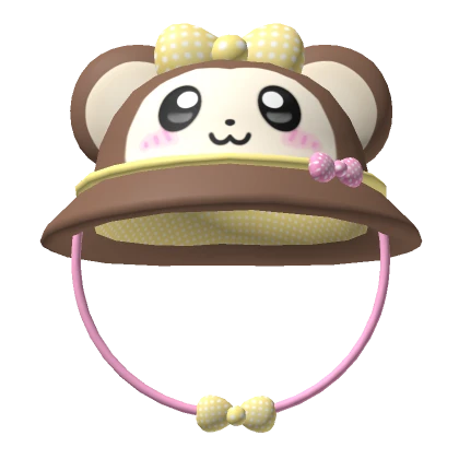 smiling kawaii monkey bucket hat