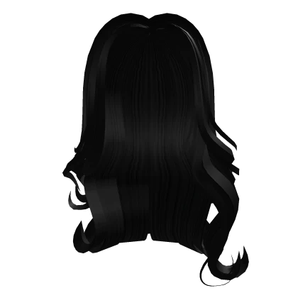 Dark Black Long Soft Flowing Wavy Beach Curls