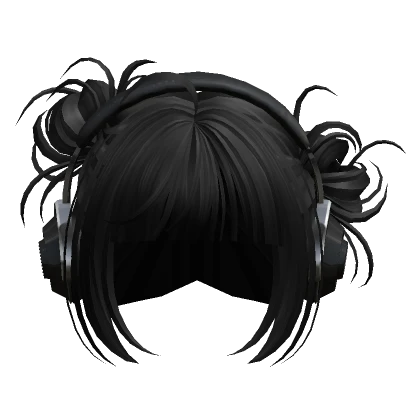 Cute Buns with Headphones(Black)