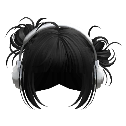 Cute Buns with Headphones(Black2)