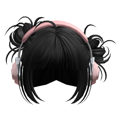 Cute Buns with Headphones(Black3)