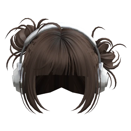 Cute Buns with Headphones(Brown)