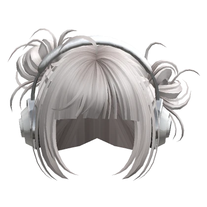 Cute Buns with Headphones(Silver)