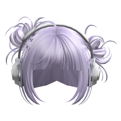 Cute Buns with Headphones(Light Purple)