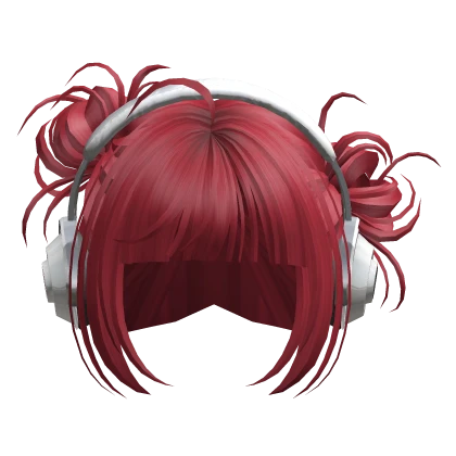 Cute Buns with Headphones(Red)