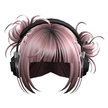 Cute Buns with Headphones(Black&Pink)