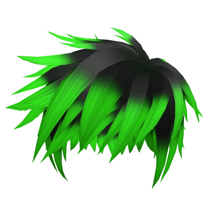 Messy black and green hair anime season 10