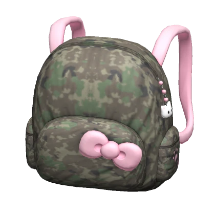 ♡ kitty charm camo backpack