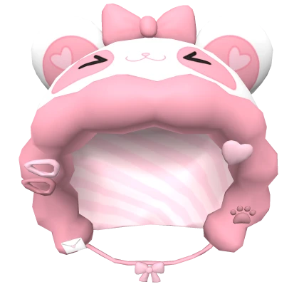 Cute pink valentines panda hood
