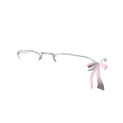 ୨୧ Kawaii librarian low white glasses with ribbons