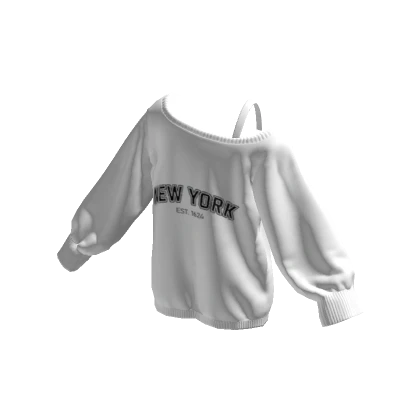 New York Off Shoulder Oversized Sweater