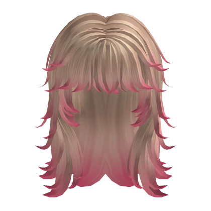 Scene Emo Messy Wolfcut Hair in Blonde & Pink