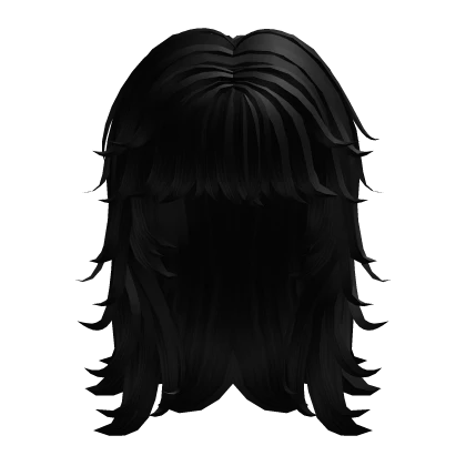 Scene Emo Messy Wolfcut Hair in Black