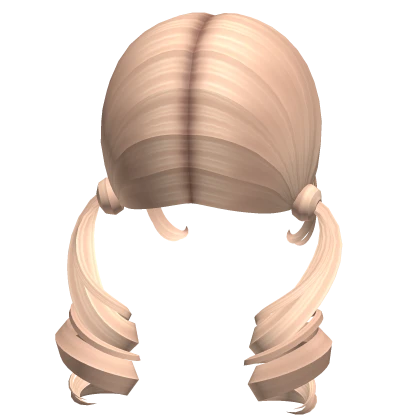 Low Curly Back Fairy Pigtails in Blonde