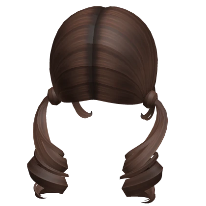 Low Curly Back Fairy Pigtails in Brown