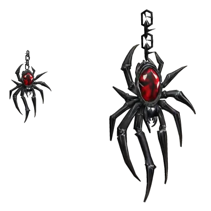 Vintage Goth Red Spider Earrings