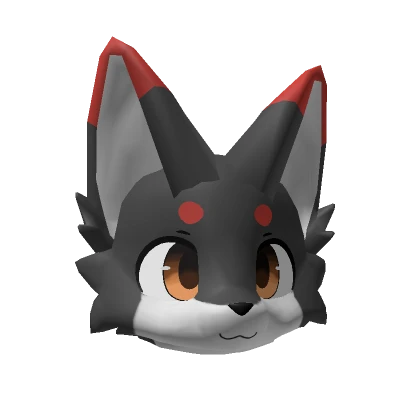 Happy Dark Red Kemono Fox (Colored Eyes)