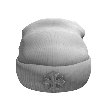 White Chrome Cross Beanie V3