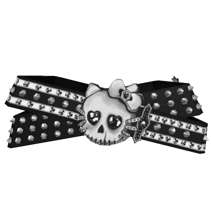 Y2k Kawaii Goth Kitty Belt Black