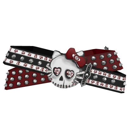 Y2k Gothic Kitty Belt Red
