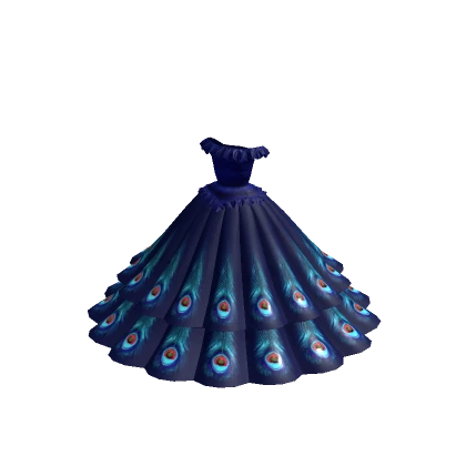 Blue Peacock Ballgown